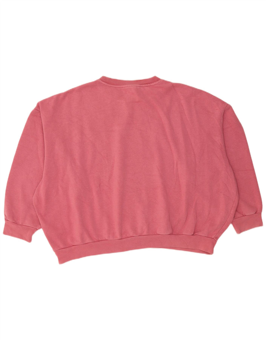 ADIDAS Womens Oversized Sweatshirt Jumper UK 12 Medium Pink Cotton