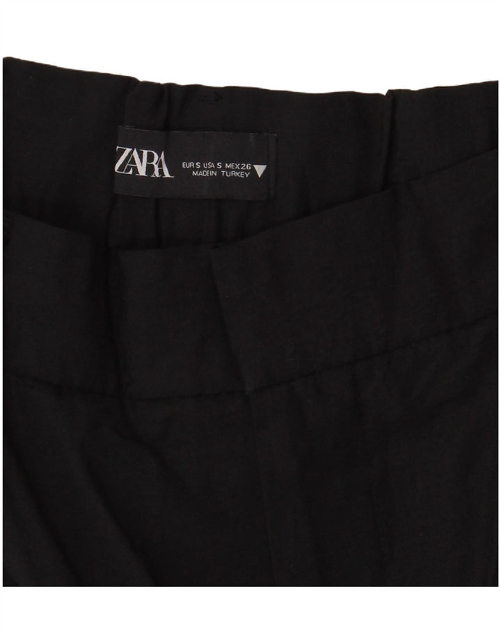 ZARA Womens Pegged Chino Shorts Small W26  Black