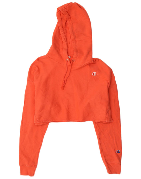 CHAMPION Womens Reverse Weave Oversized Hoodie Jumper UK 16 Large Orange