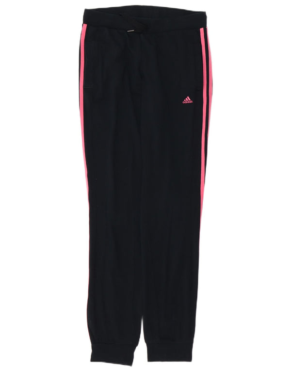 ADIDAS Womens Climalite Tracksuit Trousers Joggers UK 4/6 XS  Black Cotton