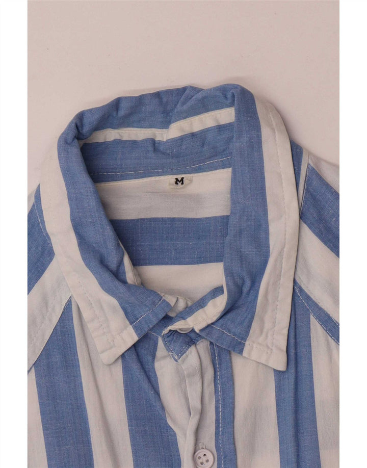 Vintage Mens Shirt Medium Blue Striped