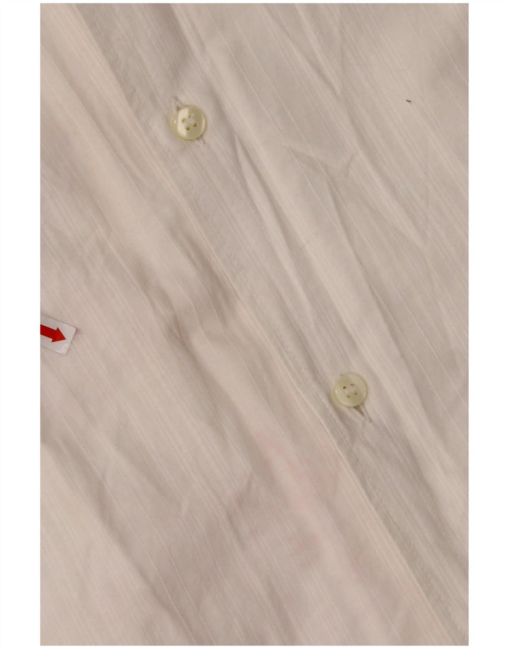 ARMANI JEANS Mens Shirt Medium Off White Cotton