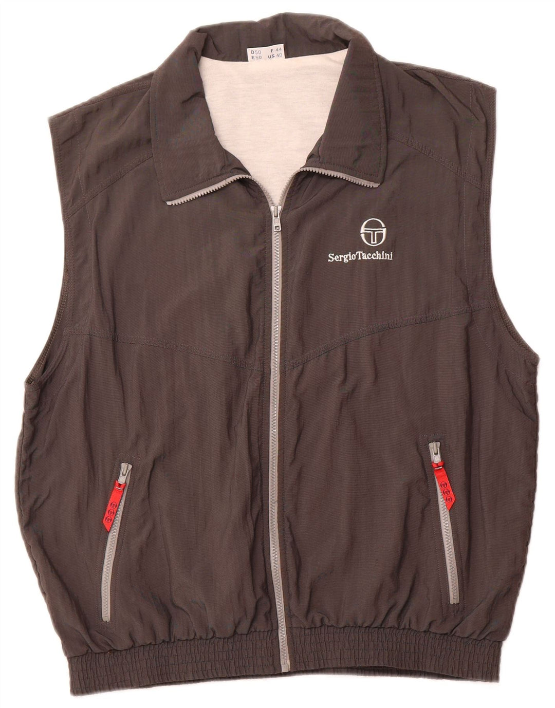 Sergio Tacchini Mens Tracksuit Top Jacket IT 50 Large Grey Polyamide