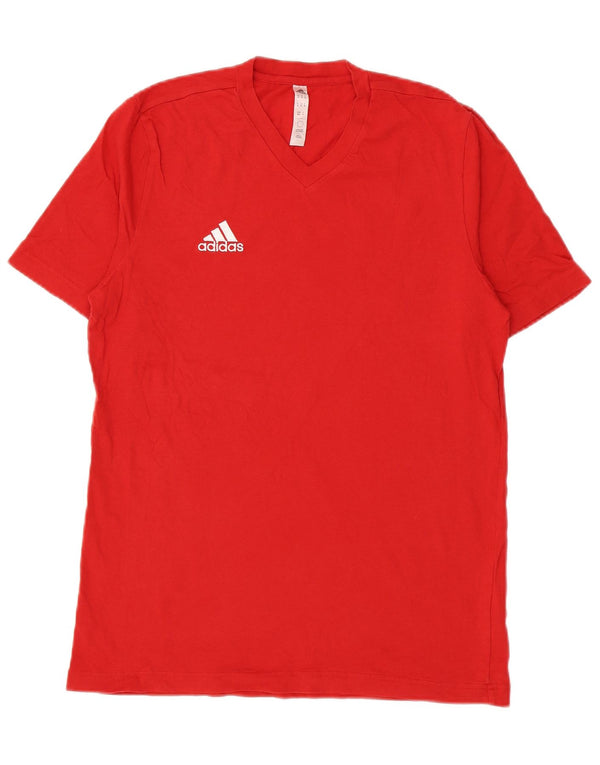 Adidas Mens T-Shirt Top Medium Red Cotton