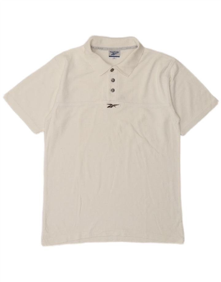 Reebok Mens Polo Shirt Medium White Cotton