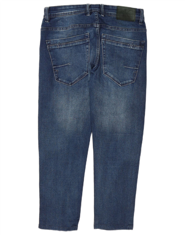 CALVIN KLEIN Mens Cropped Jeans W32 L23 Blue