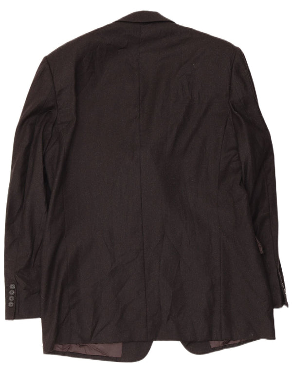 Burberrys Mens 3 Button Blazer Jacket IT 52 Large Black Wool