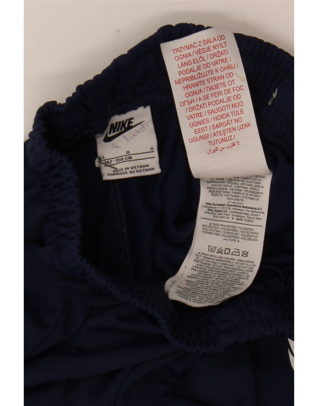 Nike Boys Tracksuit Trousers Joggers 12-13 Years Large Navy Blue Polyester