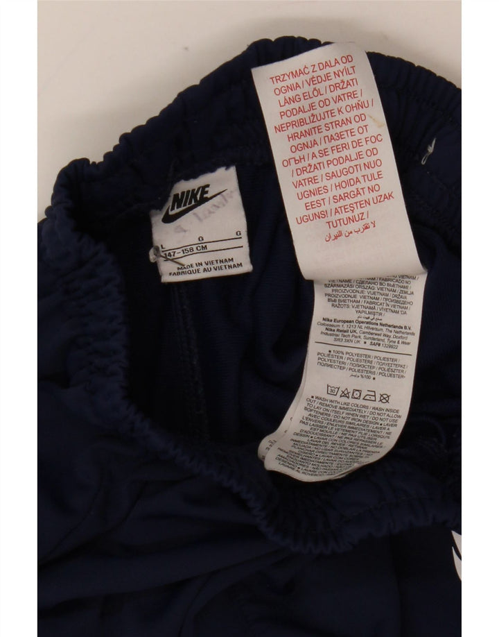 Nike Boys Tracksuit Trousers Joggers 12-13 Years Large Navy Blue Polyester