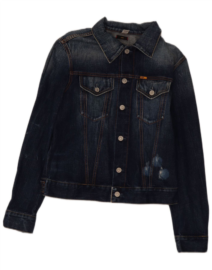 MELTIN' POT Womens Denim Jacket UK 14 Large Blue Cotton