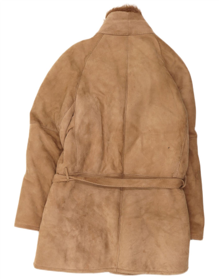 Vintage Mens Shearling Overcoat IT 46 Small Beige
