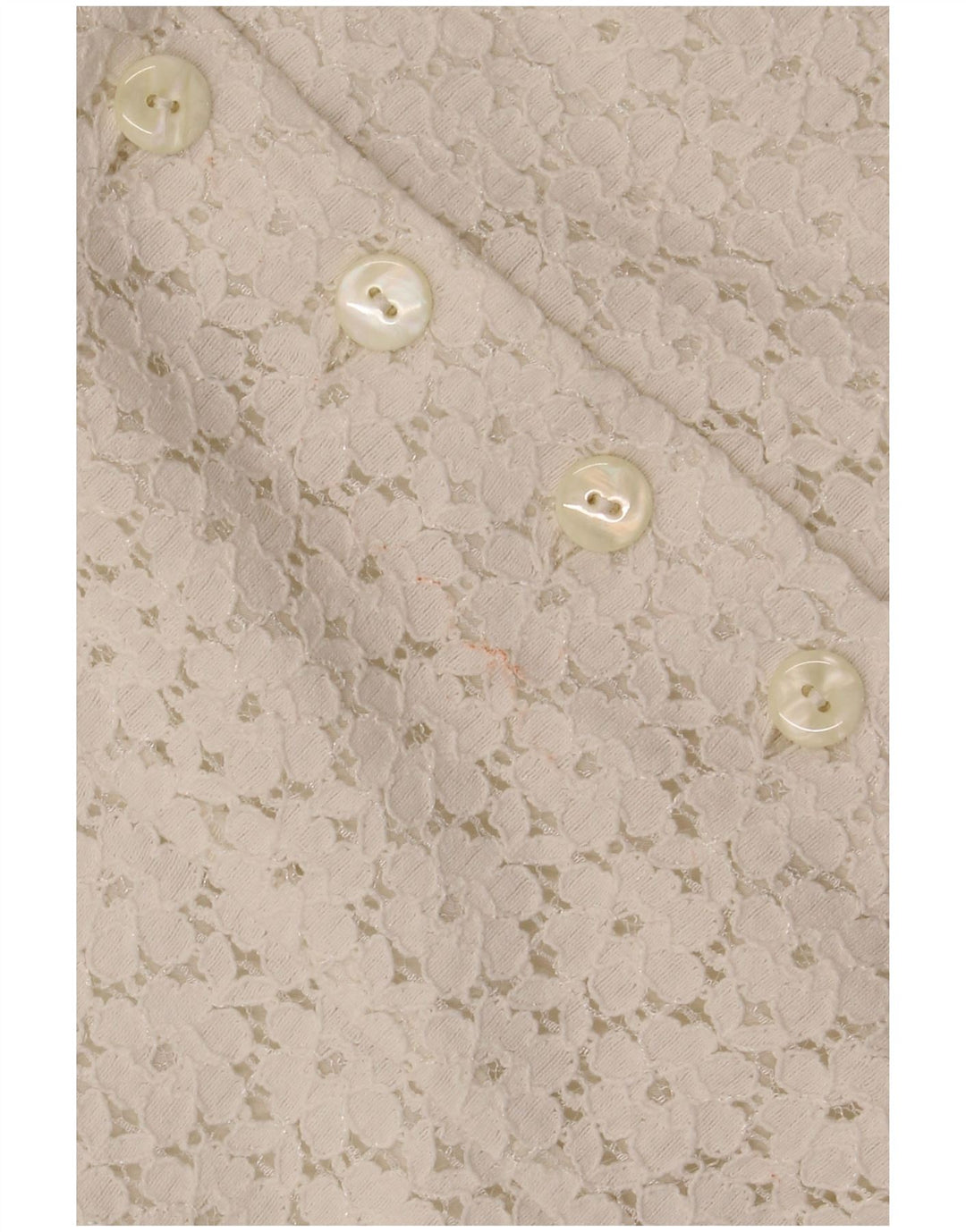 VINTAGE Womens Crop Short Sleeve Shirt Blouse IT 46 Large Off White Floral