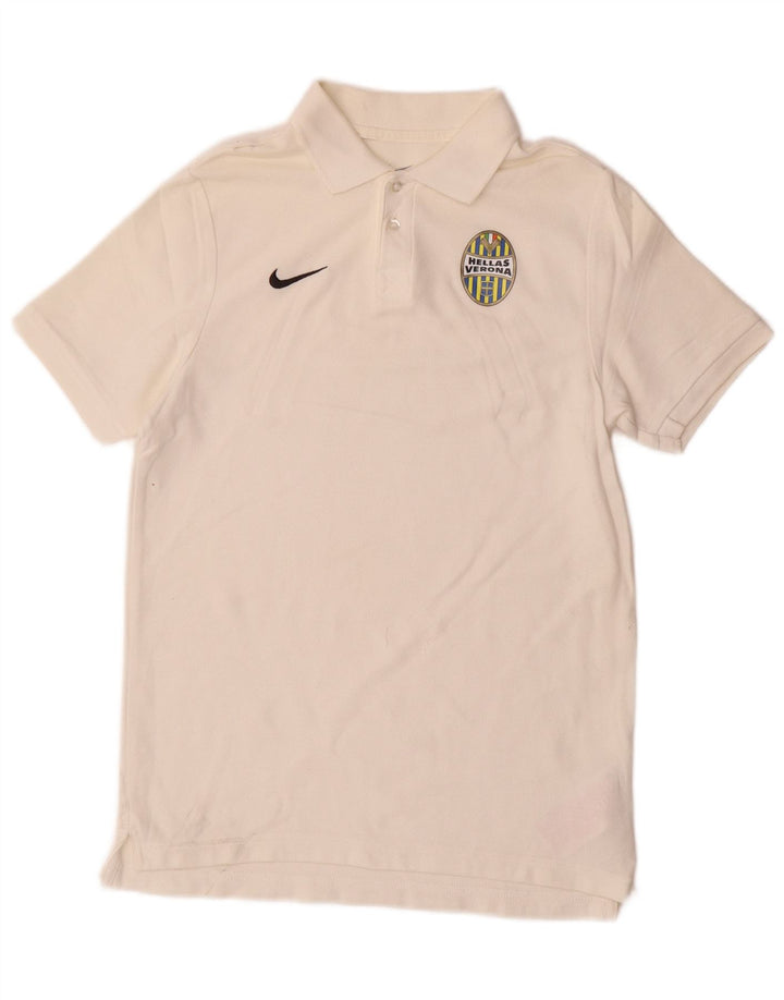 Nike Boys Polo Shirt 12-13 Years Large White Cotton