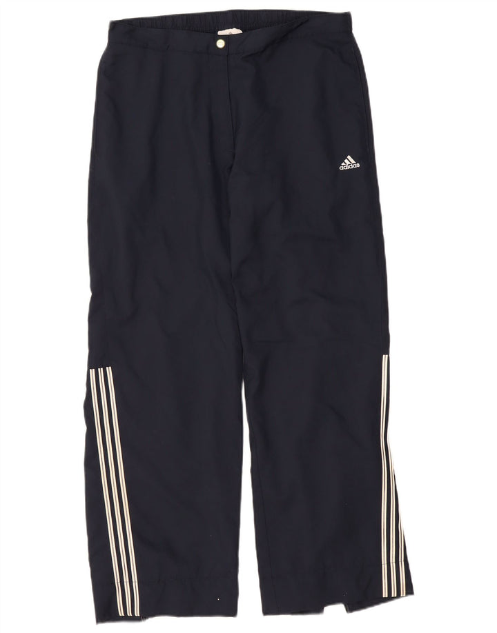 ADIDAS Womens Tracksuit Trousers UK 16 Large Navy Blue Polyester