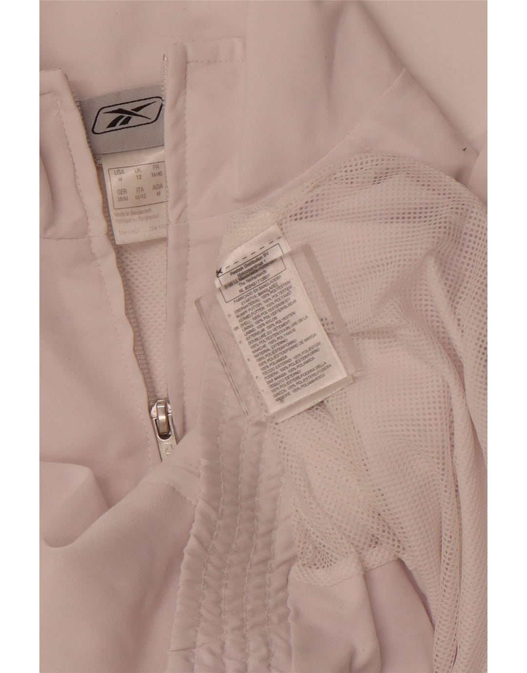 REEBOK Womens Tracksuit Top Jacket UK 12 Medium White Polyester