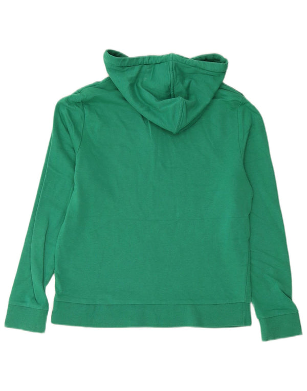 Marks & Spencer Womens Hoodie Jumper UK 8 Small Green Cotton