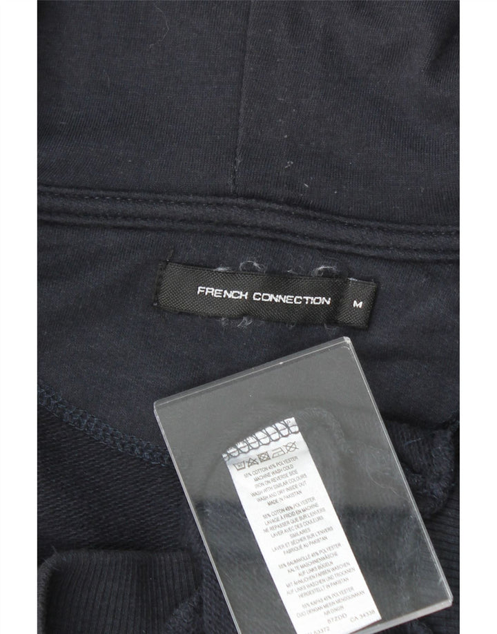 FRENCH CONNECTION Mens Zip Hoodie Sweater Medium Navy Blue Cotton Vintage French Connection and Second-Hand French Connection from Messina Hembry 