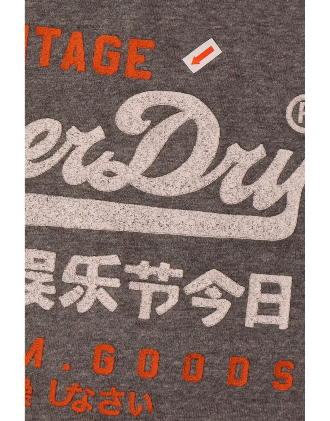 SUPERDRY Mens Graphic T-Shirt Top Large Grey Colourblock Cotton