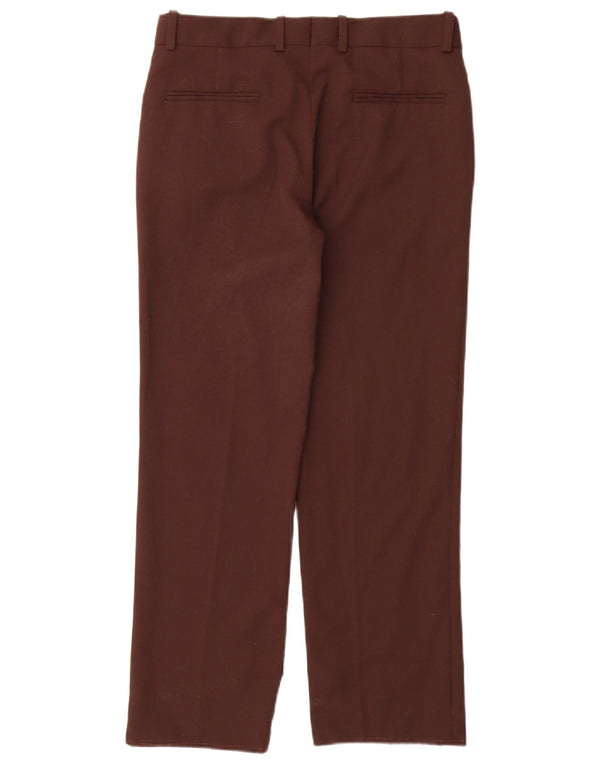 Zara Womens Straight Chino Trousers Small W26 L28 Brown Polyester