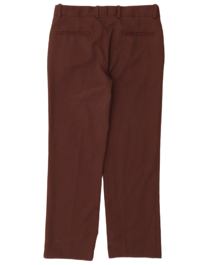 Zara Womens Straight Chino Trousers Small W26 L28 Brown Polyester