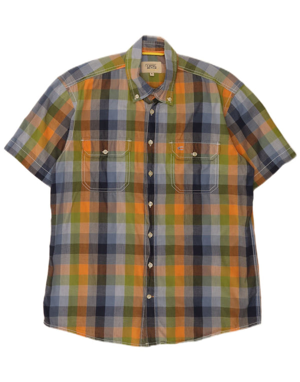 Camel Active Mens Short Sleeve Shirt Medium Multicoloured Check Cotton