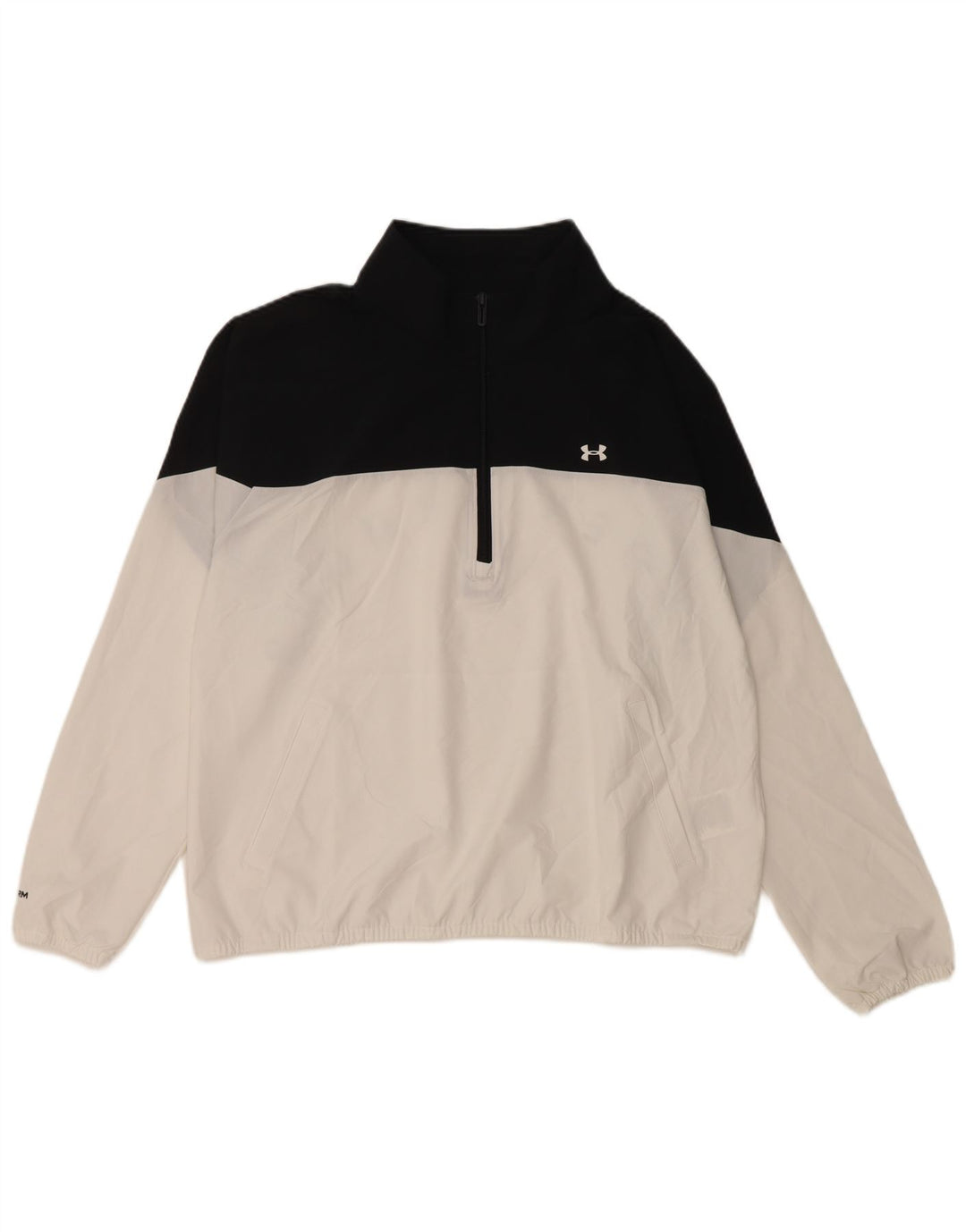 UNDER ARMOUR Womens Pullover Tracksuit Top UK 16 Large White Colourblock