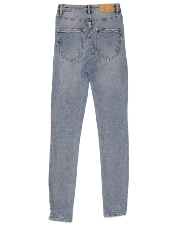 ZARA Womens Distressed Skinny Jeans EU 34 2XS W24 L27 Blue