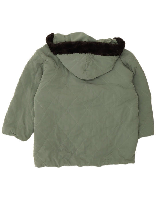 Lotto Womens Hooded Padded Coat UK 20 2XL Green