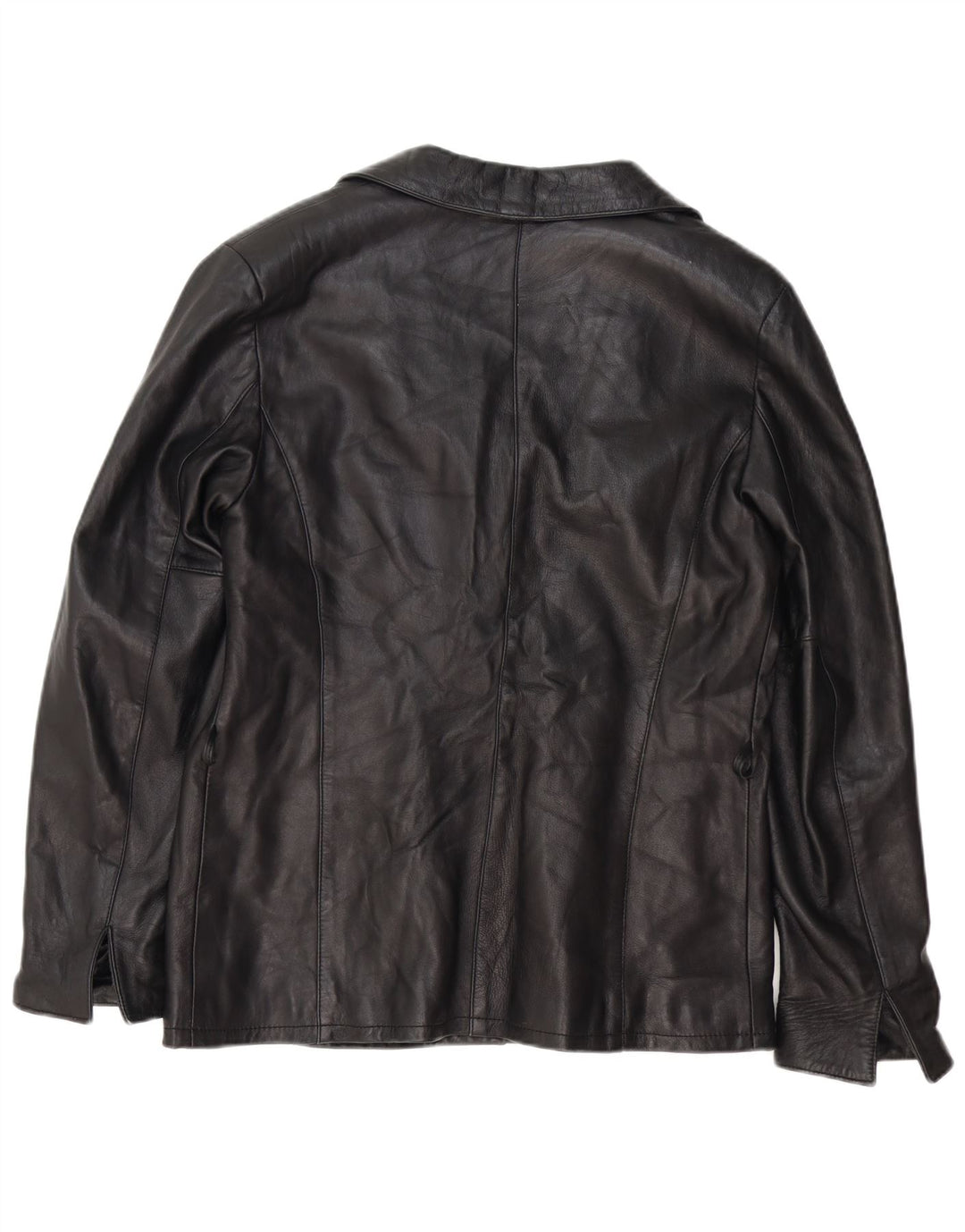 Vintage Womens Leather Jacket IT 52 2XL Black