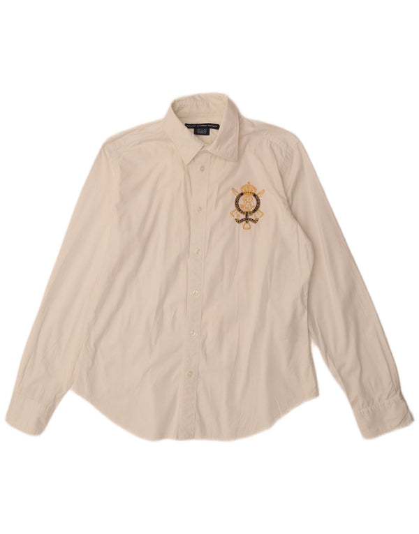 RALPH LAUREN Womens Shirt US 12 Large White Cotton