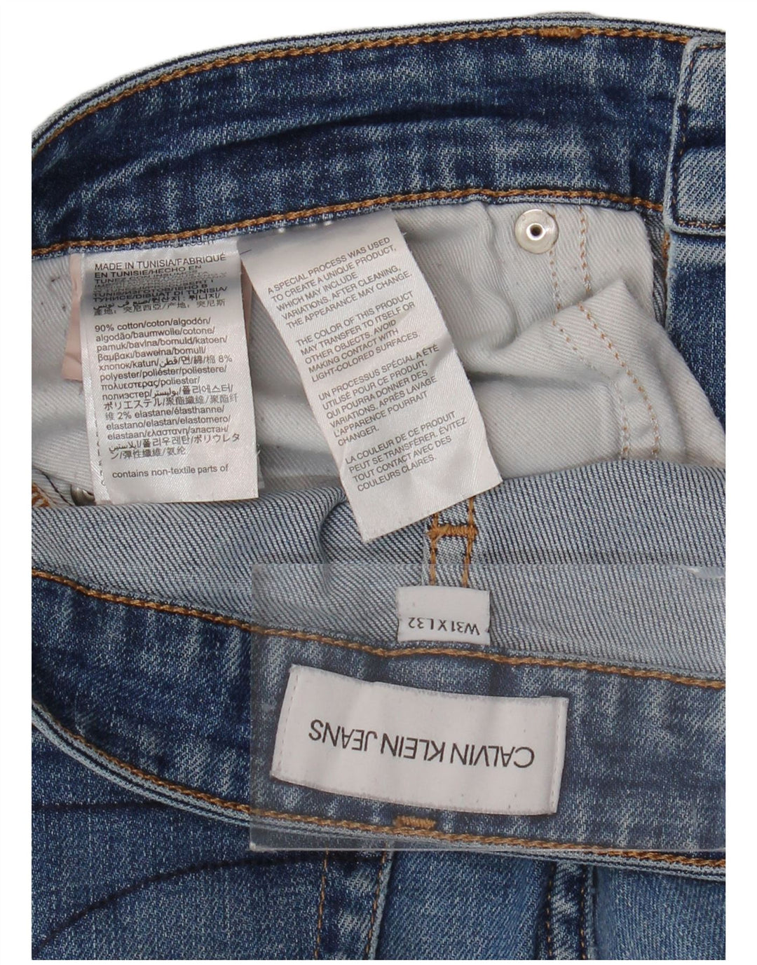 CALVIN KLEIN Mens Slim Jeans W31 L32 Blue Cotton