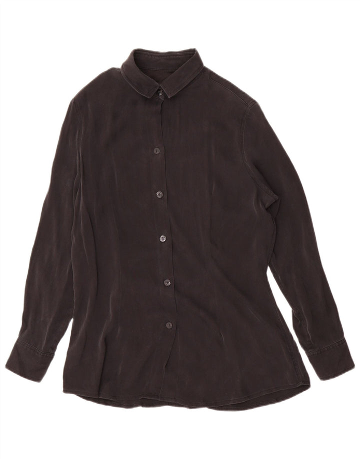 Vintage Womens Shirt Blouse UK 12 Medium Black
