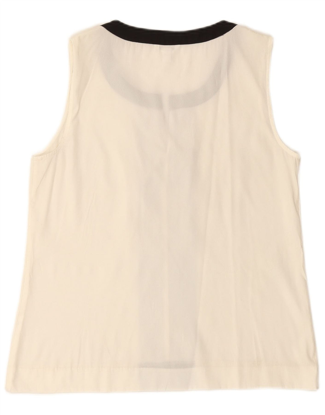 CALVIN KLEIN Womens Sleeveless Blouse Top UK 14 Medium White Colourblock