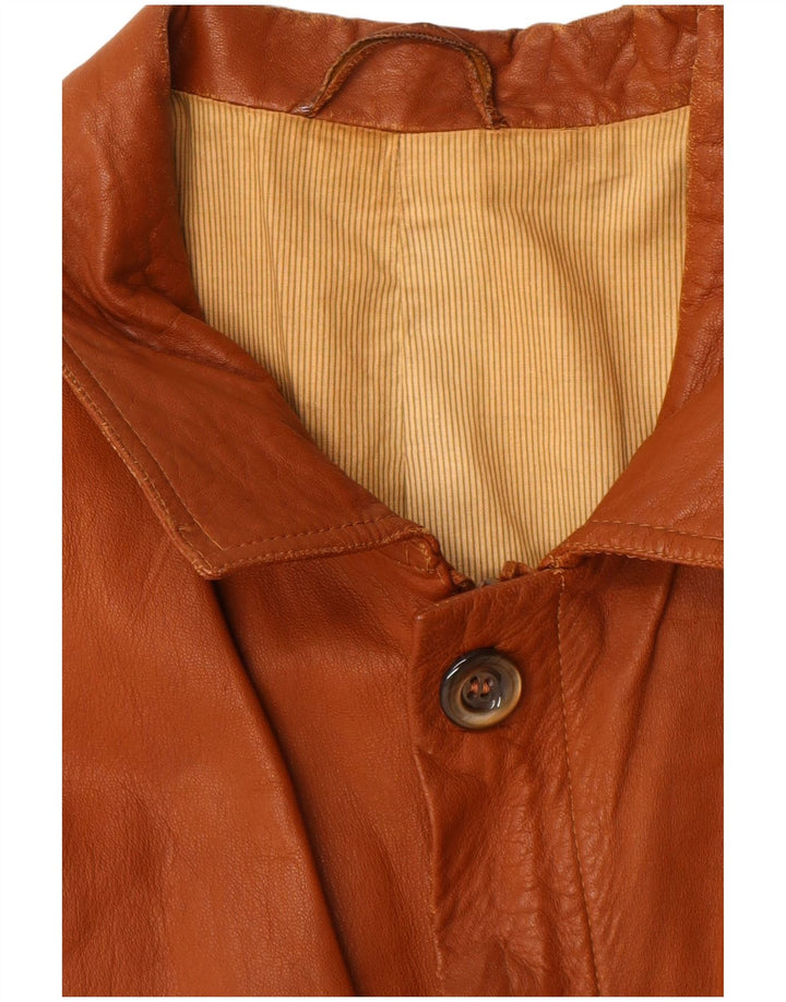 Vintage Mens Leather Jacket UK 36 Small Brown Leather