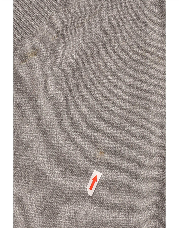 Jack & Jones Mens Zip Neck Jumper Sweater Small Grey Cotton