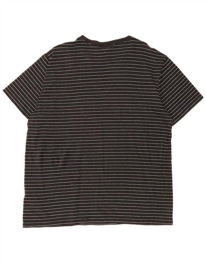 VOLCOM Mens T-Shirt Top 2XL Black Striped Cotton