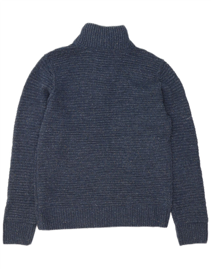 Fat Face Mens Zip Neck Jumper Sweater Medium Blue Acrylic