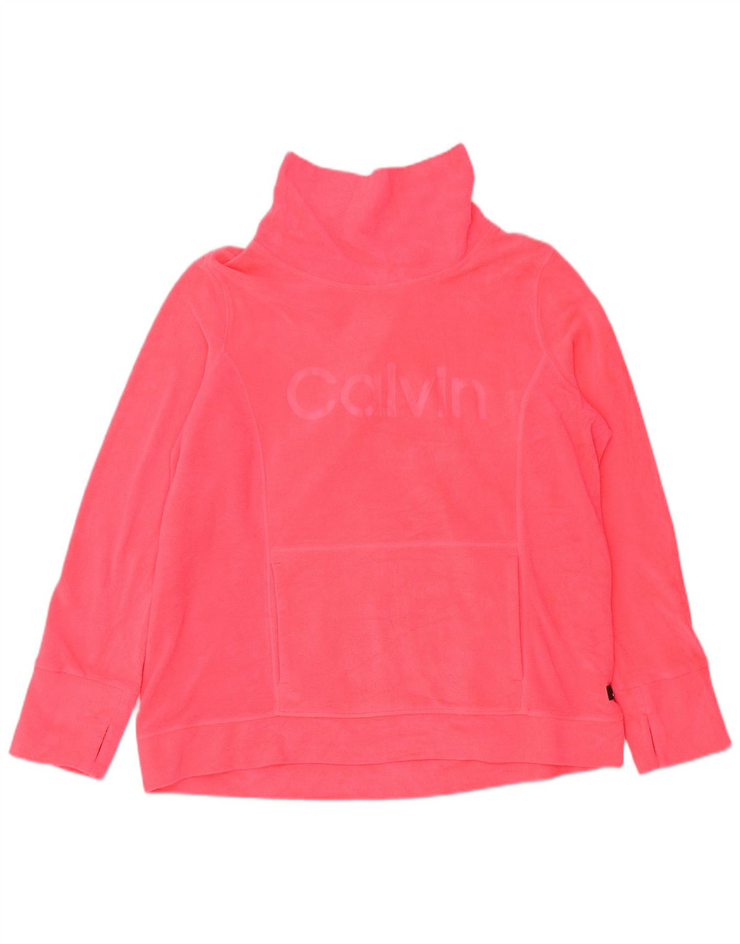 CALVIN KLEIN Womens Performance Graphic Fleece Jumper UK 18 XL Pink
