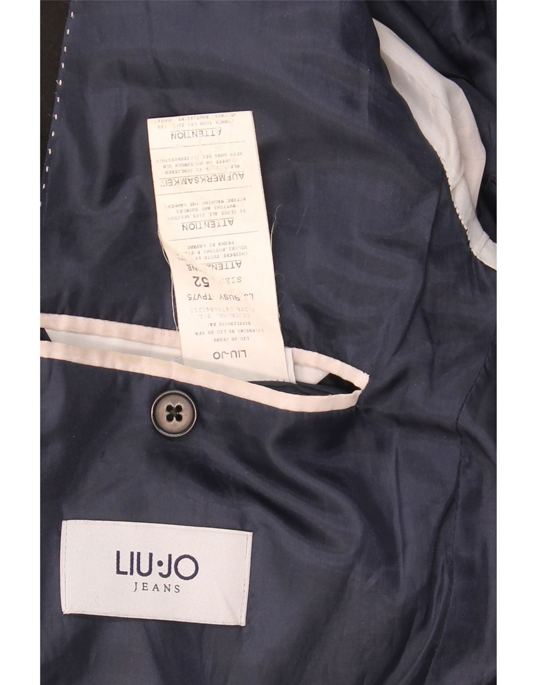 LIU JO Mens 2 Button Blazer Jacket IT 52 XL Black Viscose