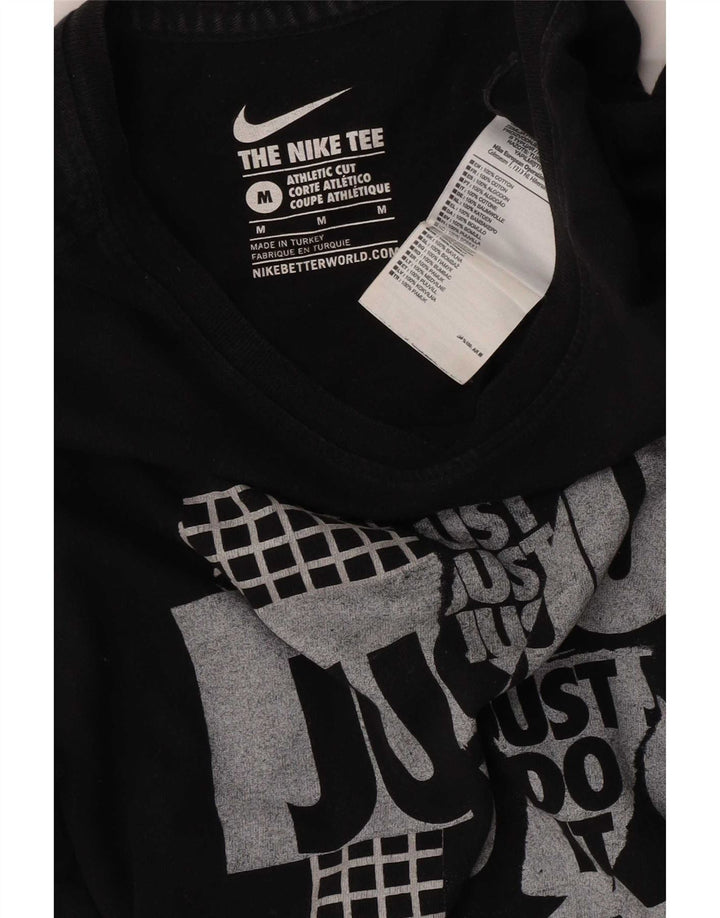 Nike Mens Athletic Cut Graphic T-Shirt Top Medium Black Cotton