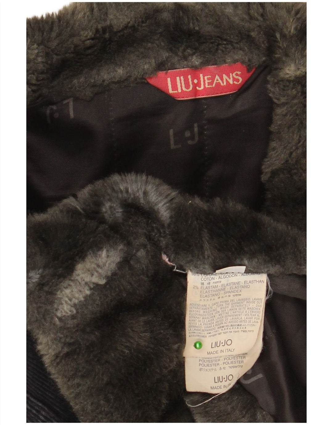 Liu Jo Womens Corduroy Jacket UK 14 Medium Grey Cotton