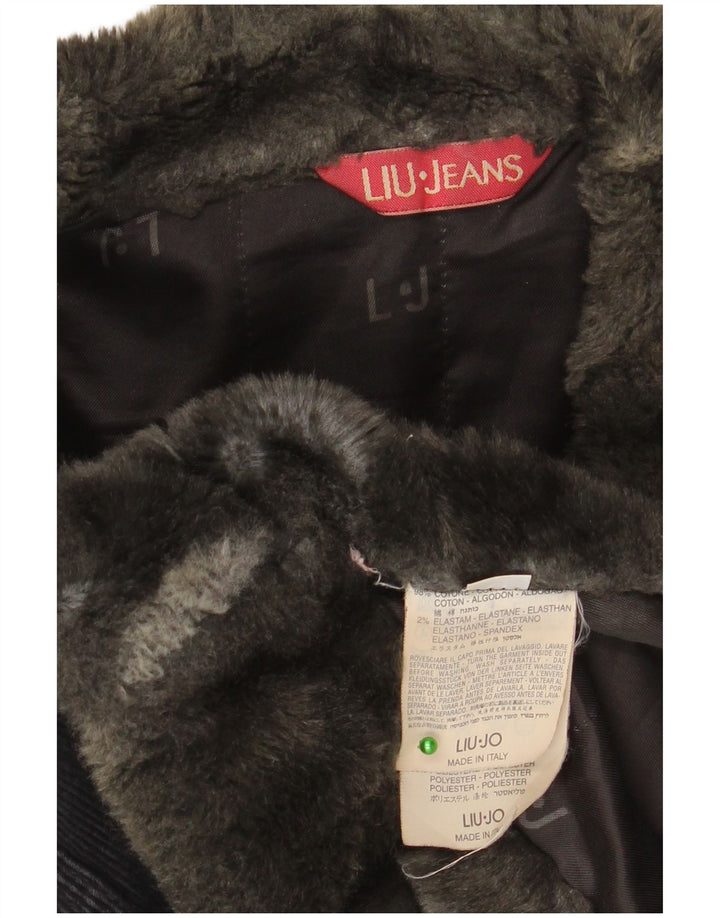 Liu Jo Womens Corduroy Jacket UK 14 Medium Grey Cotton