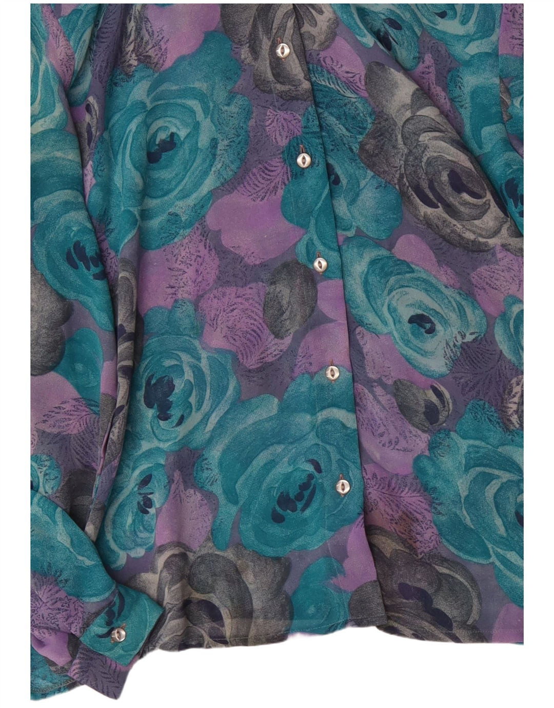 VINTAGE Womens Shirt Blouse UK 18 XL Multicoloured Floral