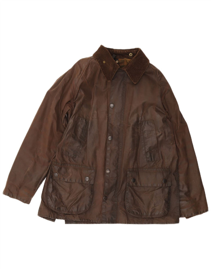 BARBOUR Mens Bedale Waxed Cotton Jacket UK 38 Medium Brown