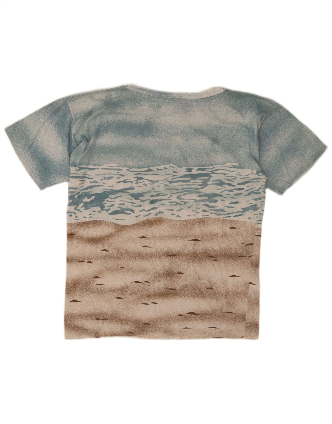 POI BY KRIZIA Mens Abstract Pattern Graphic T-Shirt Top Medium Blue Cotton