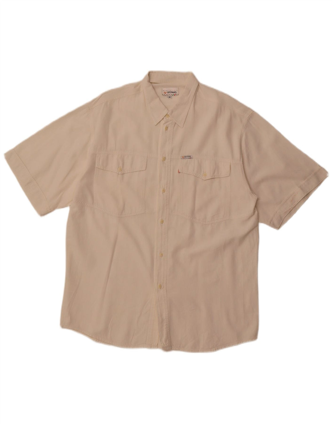 Stefanel Mens Short Sleeve Shirt Medium White Cotton