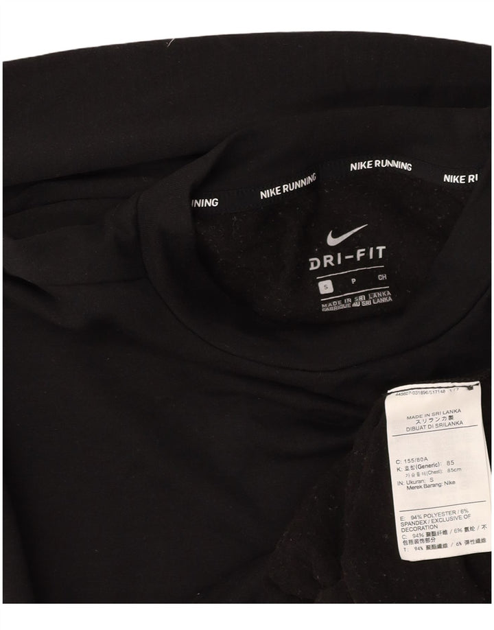 NIKE Womens Running Oversized Top Long Sleeve UK 10 Small Black Polyester