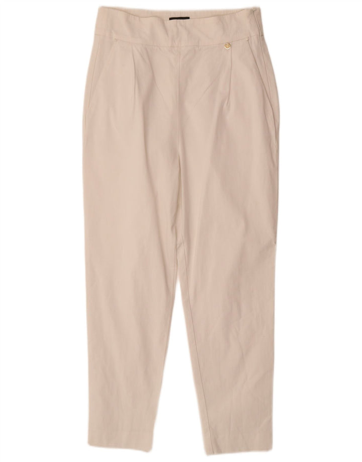 LIU JO Womens Tapered Cropped Trousers IT 40 Small W28 L25 White Viscose