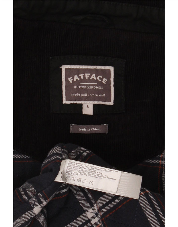 Fat Face Mens Waxed Cotton Jacket UK 40 Large Black