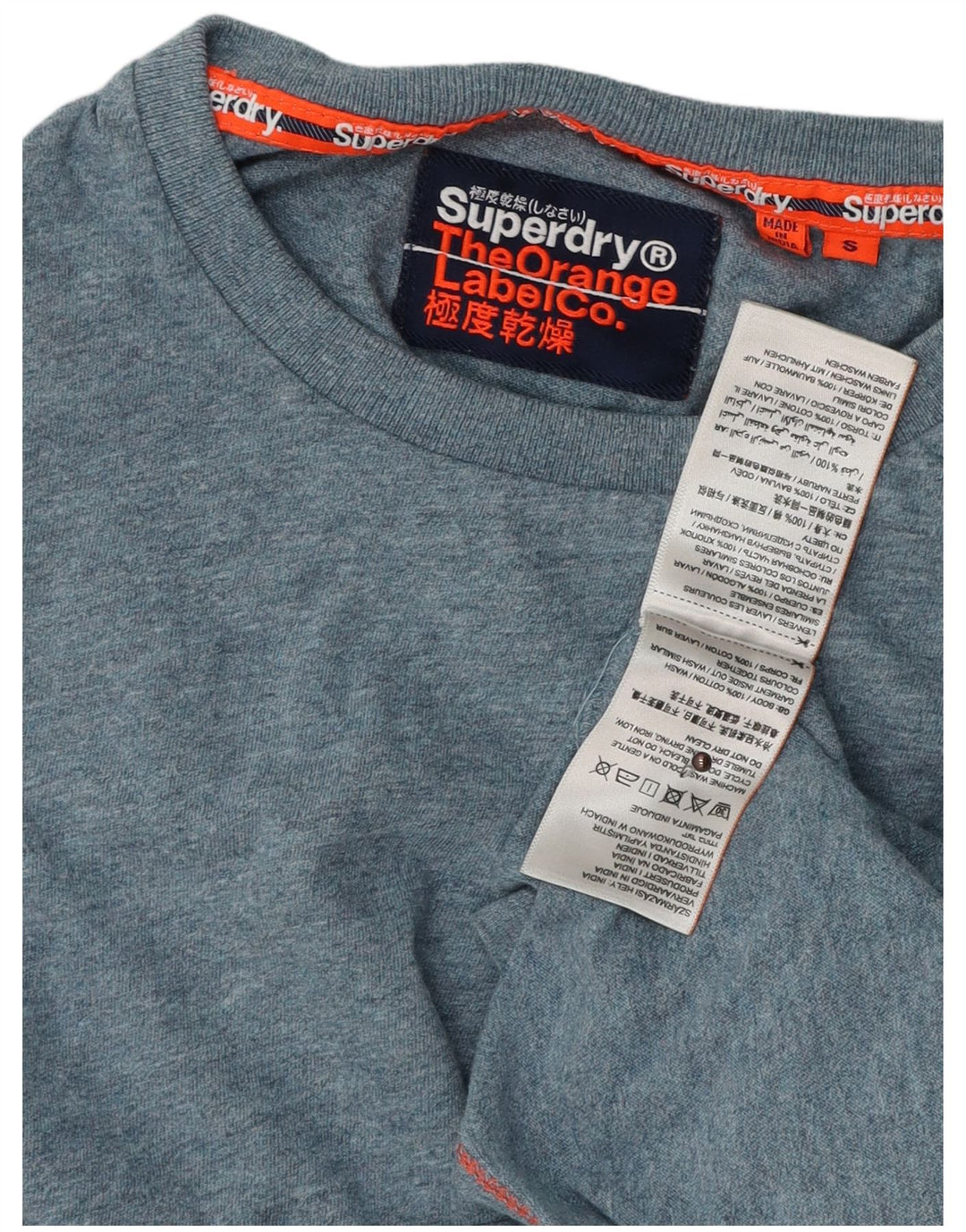 SUPERDRY Mens T-Shirt Top Small Blue Cotton